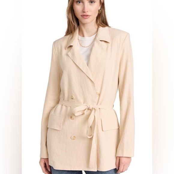 Free People Olivia Blazer Jacket in Sand/Cream Size L - Picture 2 of 9